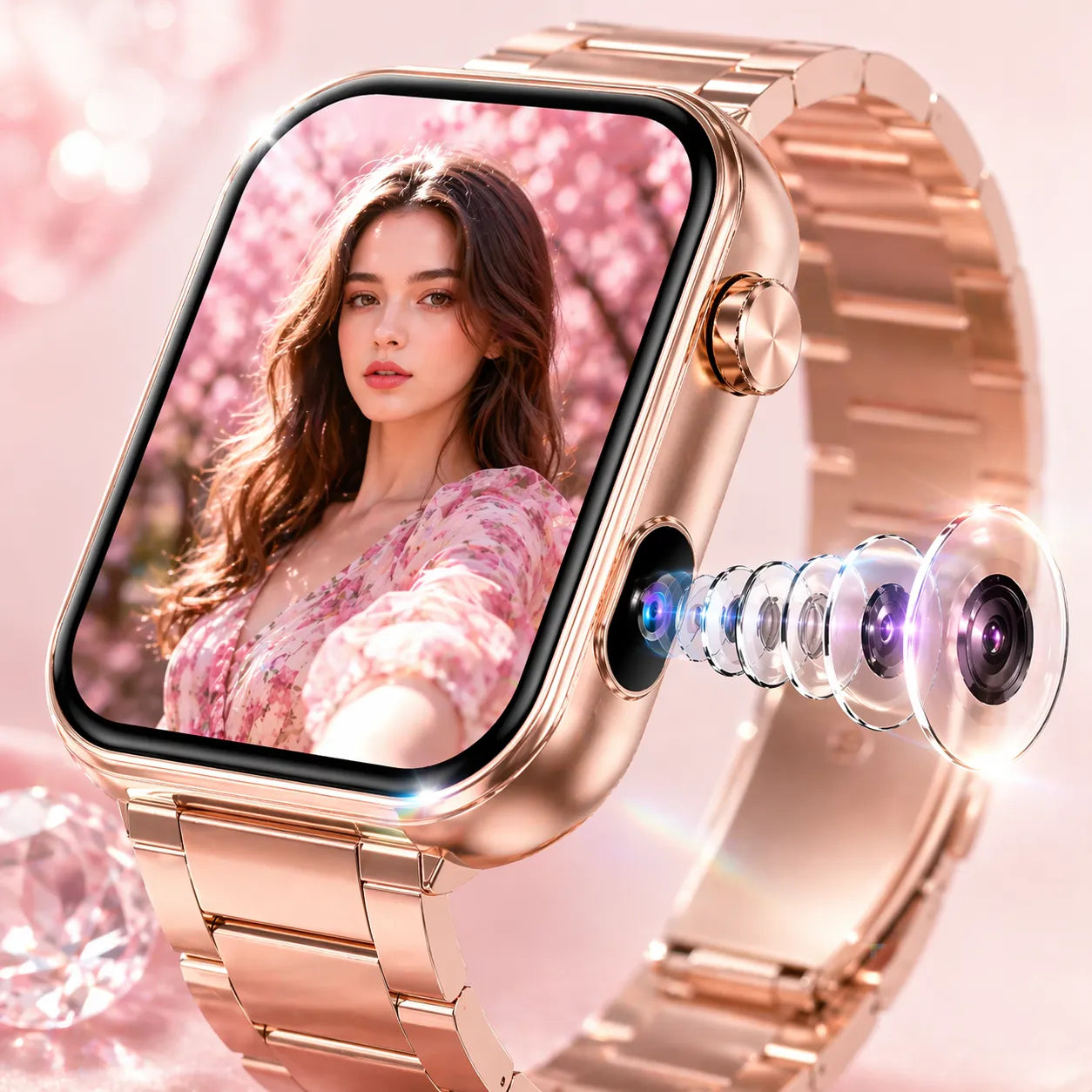 SnapWatch Pro | Montre connectée femme sport avec Caméra HD – Appels Bluetooth