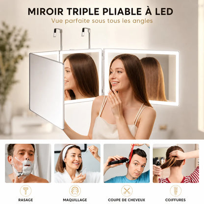 Miroir Salle de Bain & Coiffeuse Pliable VELMIRA