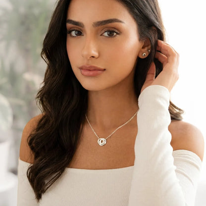 Collier Femme Personnalisé Entrelacés | Collier femme à prénoms gravés en acier inoxydable