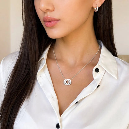 Collier Femme Personnalisé Entrelacés | Collier femme à prénoms gravés en acier inoxydable