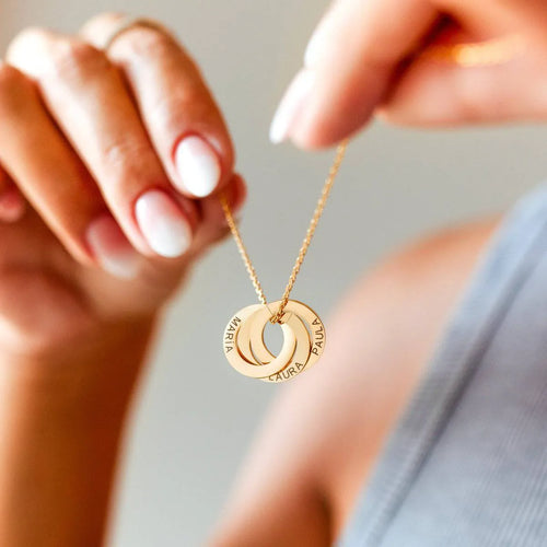 Collier Femme Personnalisé Entrelacés | Collier femme à prénoms gravés en acier inoxydable