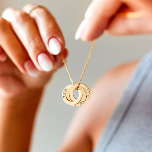 Collier Femme Personnalisé Entrelacés | Collier femme à prénoms gravés en acier inoxydable