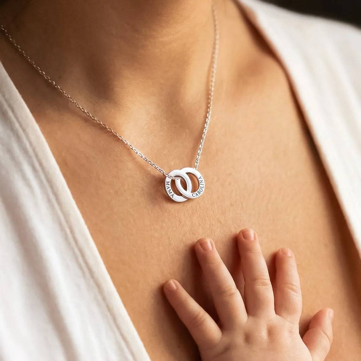 Collier Femme Personnalisé Entrelacés | Collier femme à prénoms gravés en acier inoxydable