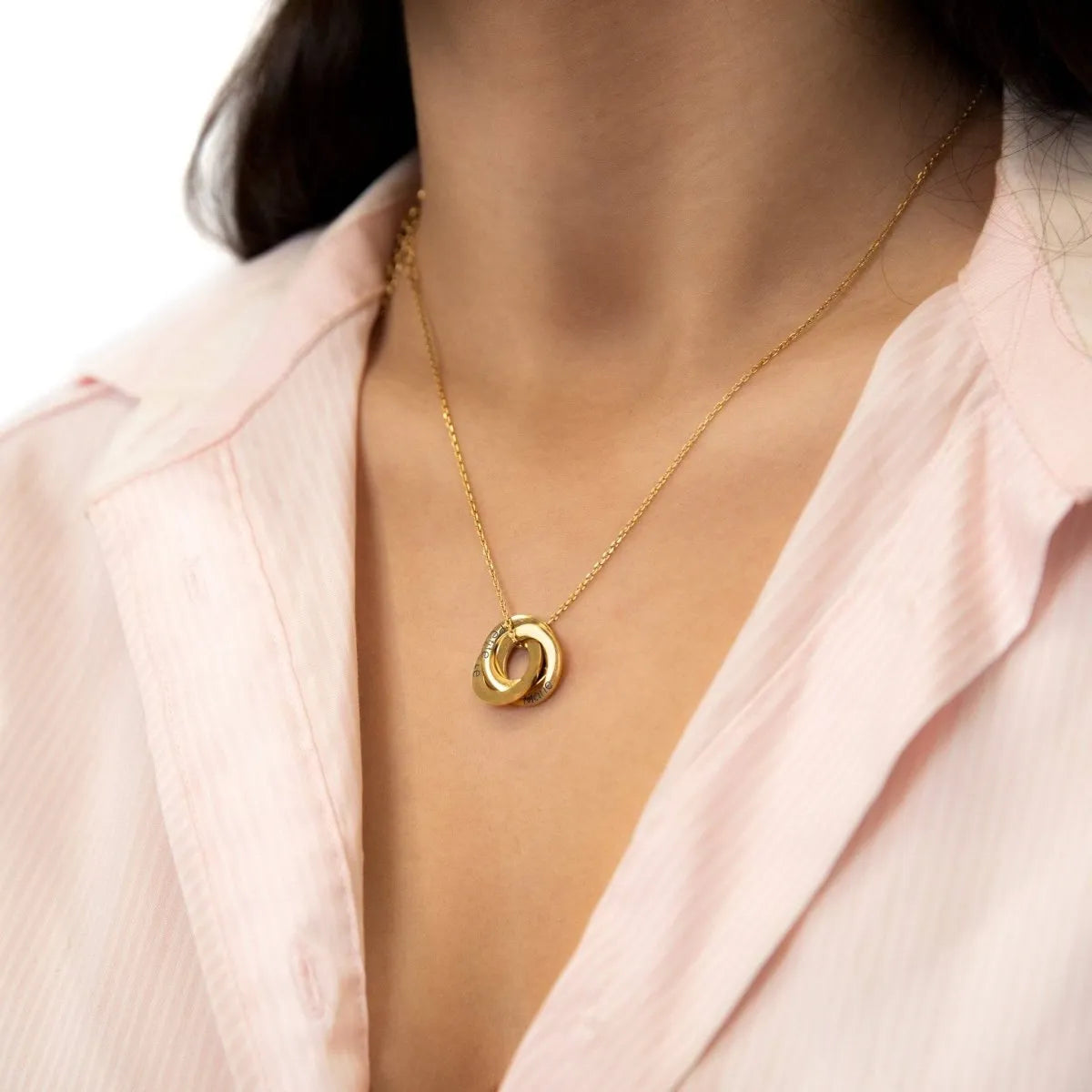 Collier Femme Personnalisé Entrelacés | Collier femme à prénoms gravés en acier inoxydable