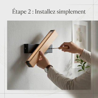 Applique Murale pour Chambre, design nordique, base bois & corps rotatif