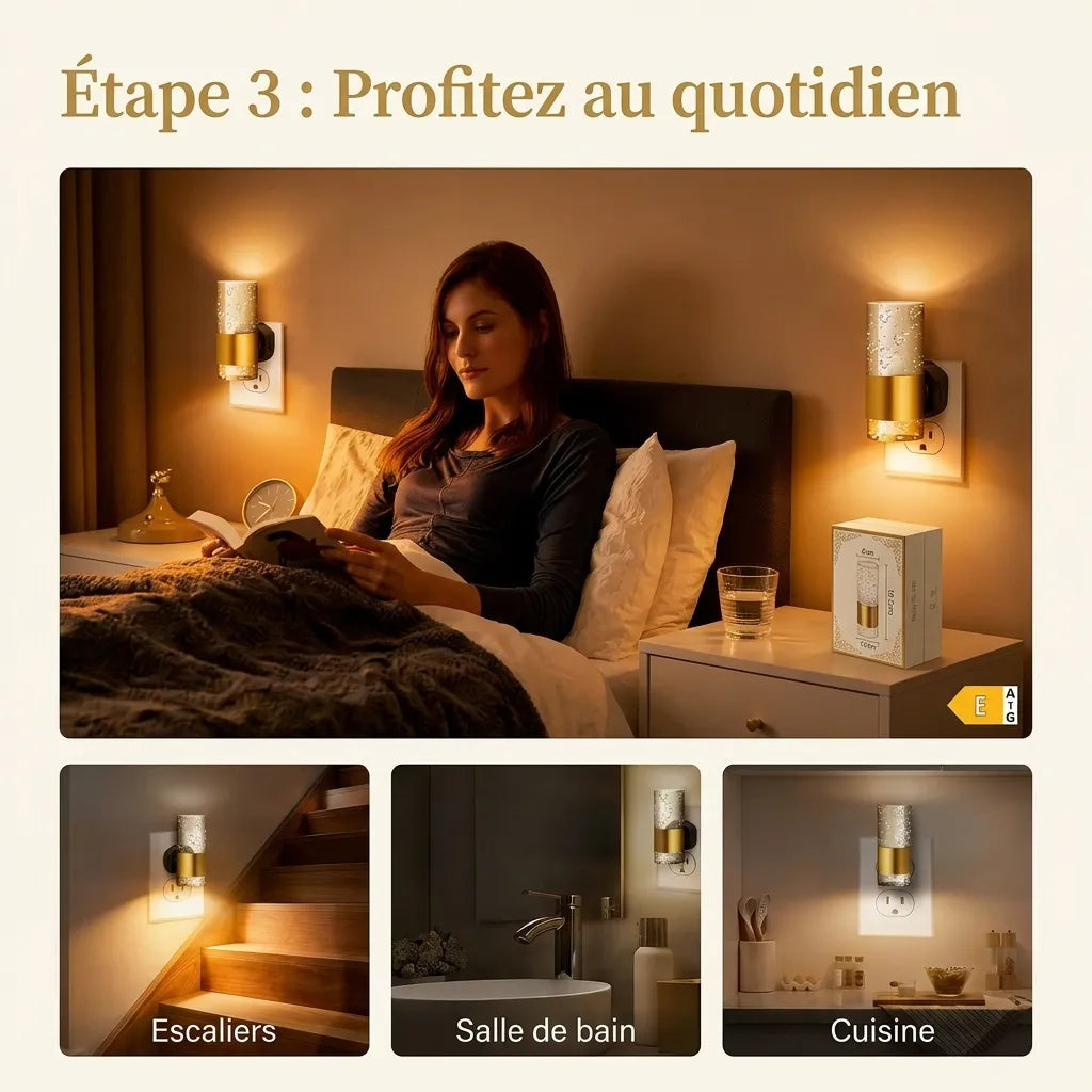 Applique Murale pour Chambre — Veilleuse LED à brancher