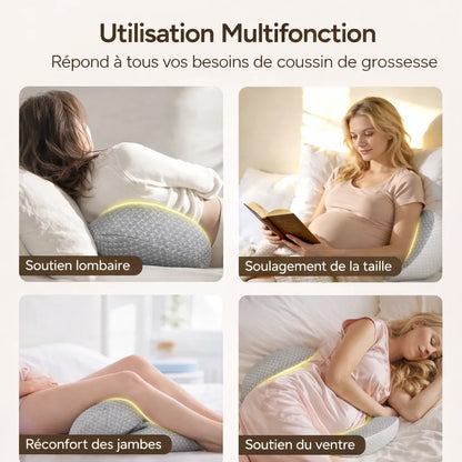Coussin de Grossesse Ergonomique – Oreiller Femme Enceinte