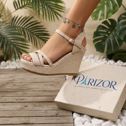 ZENLUX™ – Sandales Plateforme Femme en Cuir Élégance Japonaise & Confort Premium