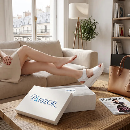 PURELUX™ | Sandale Plate Forme Femme Cuir – Élégance & Confort Été