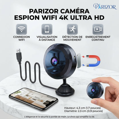 SecureCam - Mini caméra espion WiFi 1080P discrète | Surveillance maison intelligente