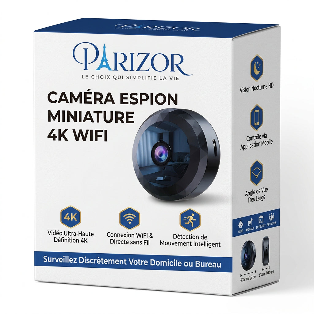 SecureCam - Mini caméra espion WiFi 1080P discrète | Surveillance maison intelligente