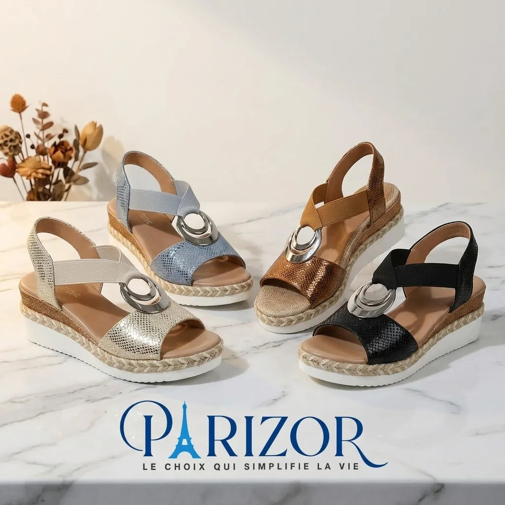SERPENTIA DORÉ™ – Sandales Dorées Femme Compensées