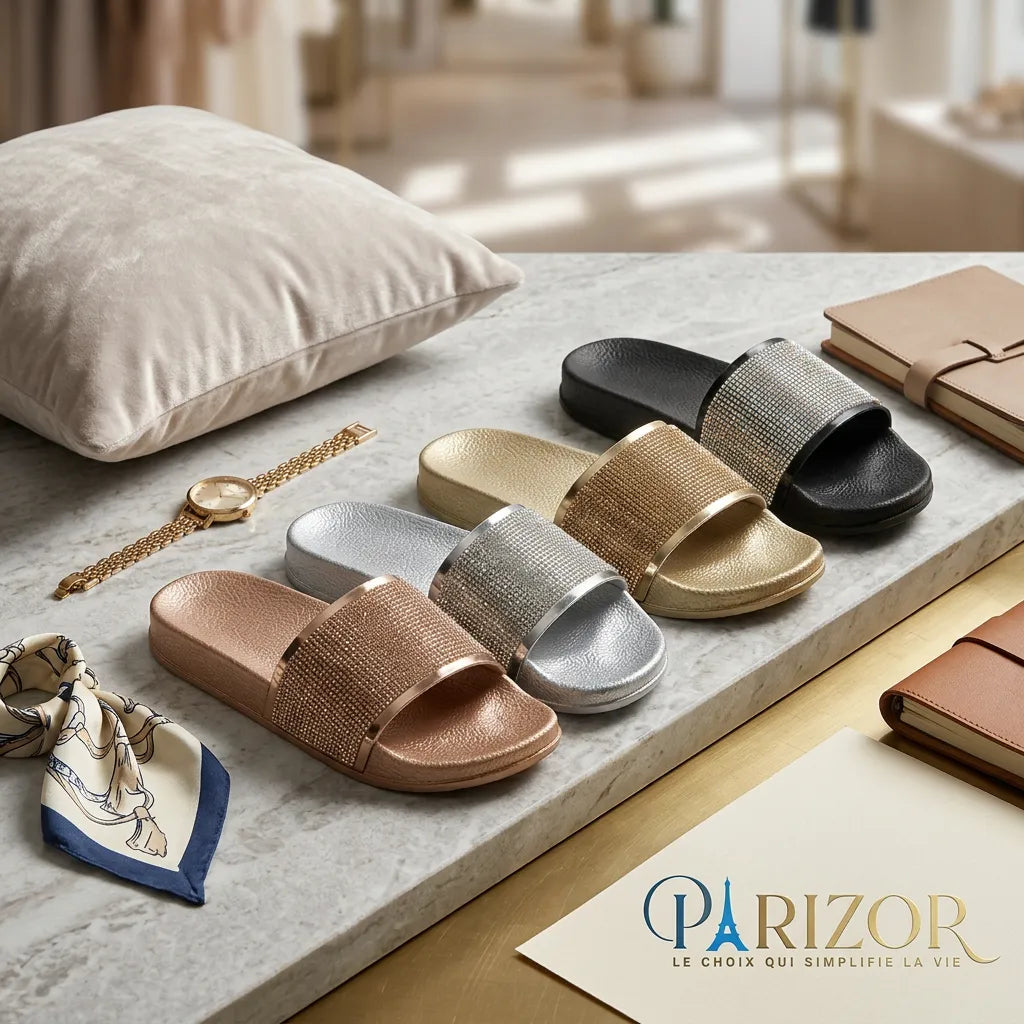 NÉLIA DORÉ™ | Sandales Dorées Femme Confort Été – Plates Style Plage Élégant