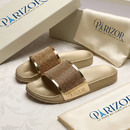NÉLIA DORÉ™ | Sandales Dorées Femme Confort Été – Plates Style Plage Élégant