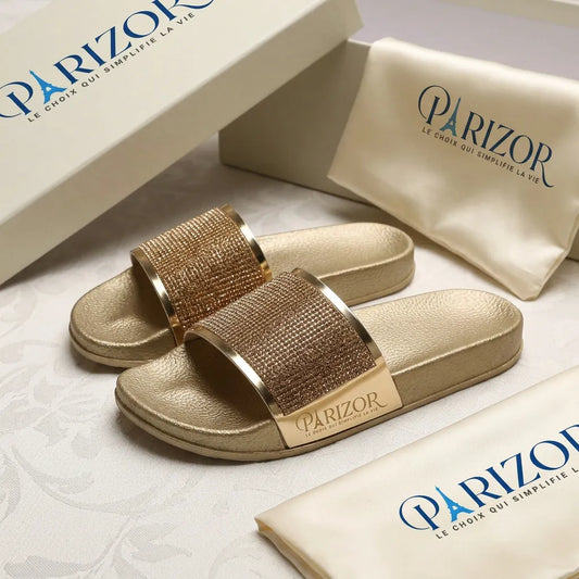 NÉLIA DORÉ™ | Sandales Dorées Femme Confort Été – Plates Style Plage Élégant
