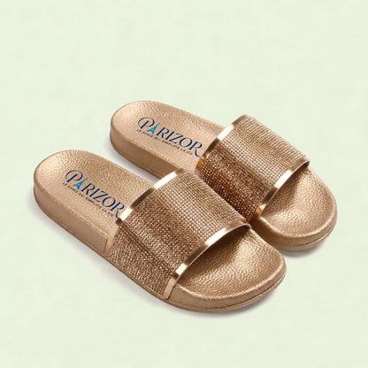 NÉLIA DORÉ™ | Sandales Dorées Femme Confort Été – Plates Style Plage Élégant
