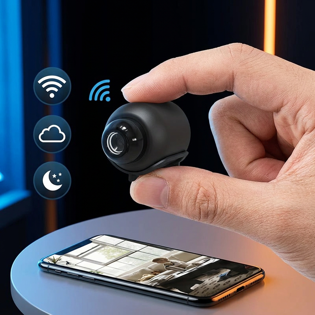 NoxCam - Mini caméra espion WiFi 1080P + vision nocturne | Surveillance maison