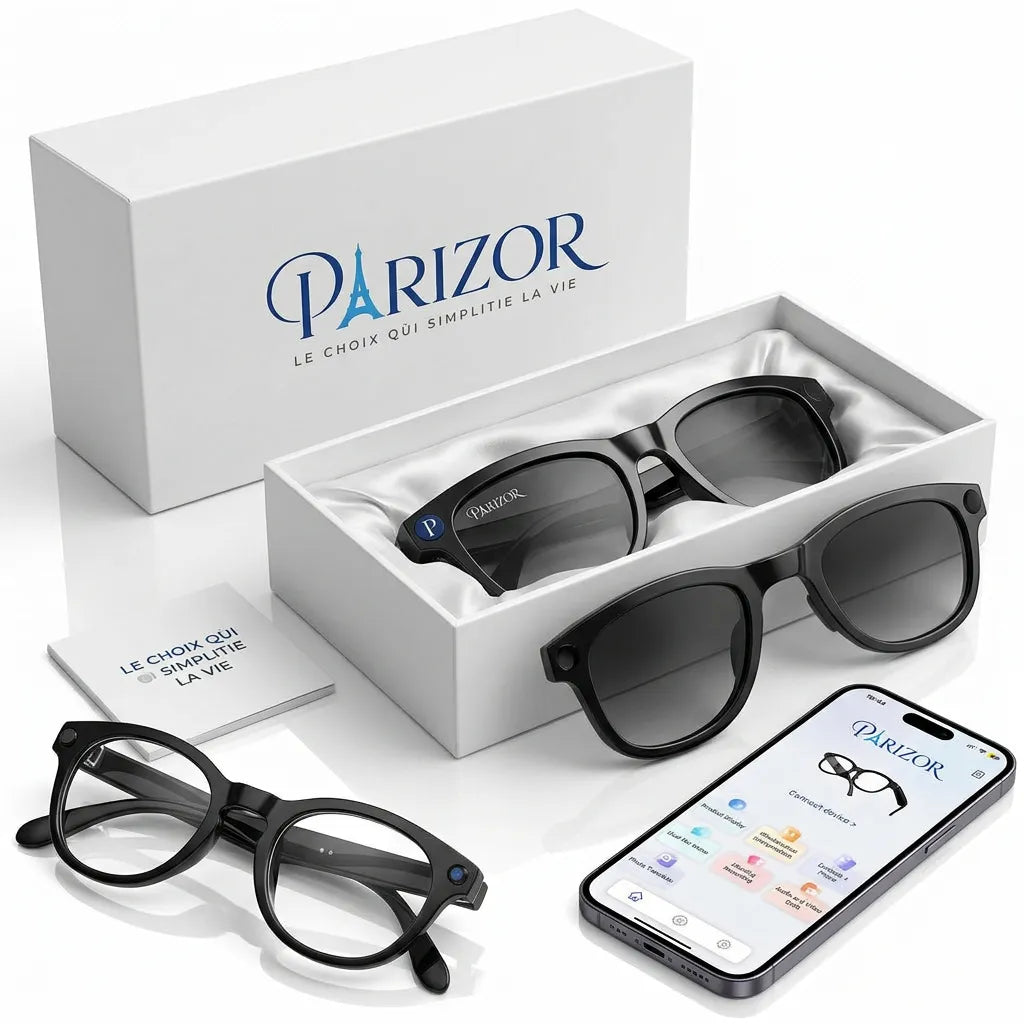 VisionAI Glass – lunettes avec caméra espion - mini caméra de surveillance