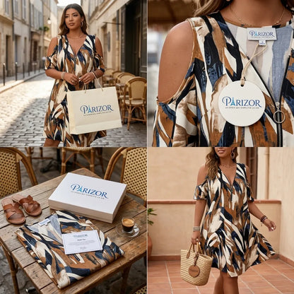 Séréna™ – Robe mi longue femme fluide imprimé floral