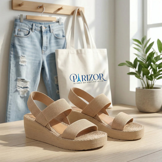 MINÉA CONFORT™ | Sandales Compensées Femme Élégantes Été – Confort Minimaliste