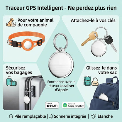 Trackéo Pro - Mini Traceur GPS Bluetooth Compatible Traceur GPS Sans Abonnement Compatible