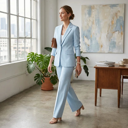 Élégance Prestige | Ensemble Tailleur Femme Blazer Long