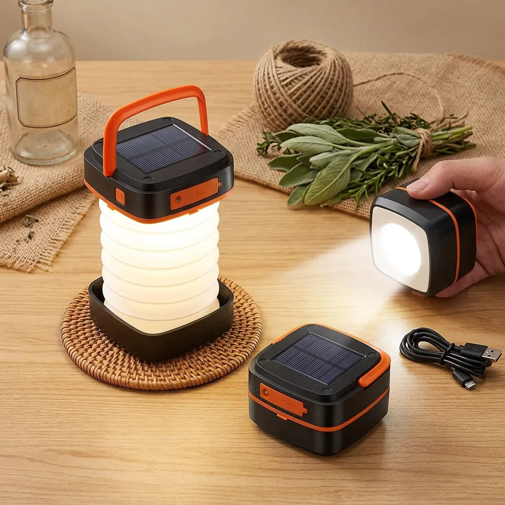 Lampe de Camping CampGlow | Lampe LED rechargeable pliable