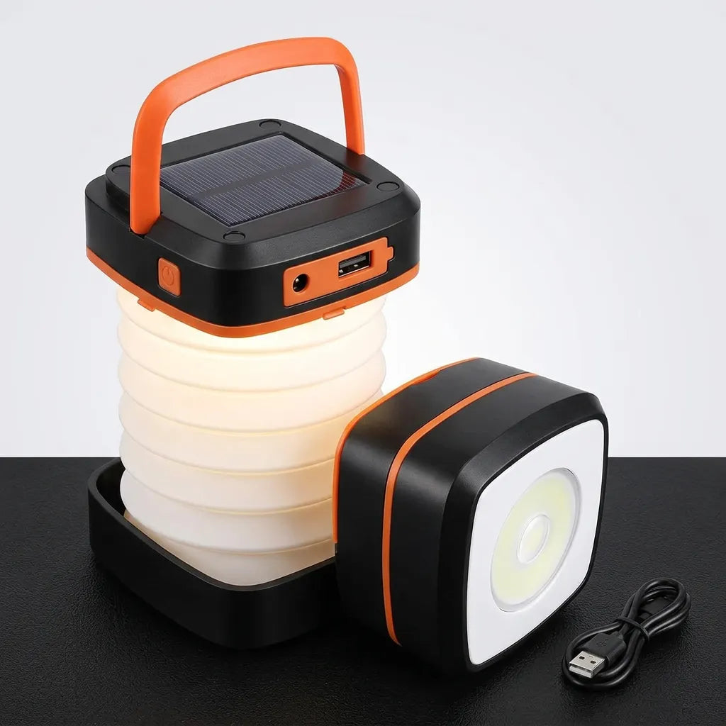Lampe de Camping CampGlow | Lampe LED rechargeable pliable