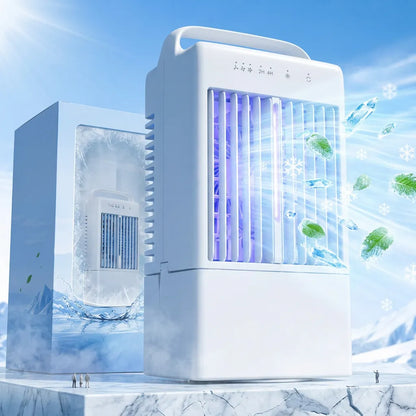 IceBreeze | Petit Ventilateur Rafraîchisseur d'Air de Bureau USB avec Eau et Glace