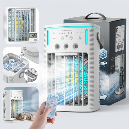 LumiAir | Ventilateur Brumisateur Rafraîchisseur d'Air USB 1000 ml avec Lumière d'Ambiance