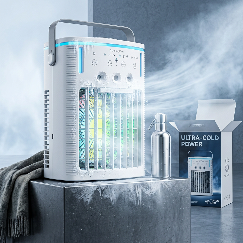LumiAir | Ventilateur Brumisateur Rafraîchisseur d'Air USB 1000 ml avec Lumière d'Ambiance