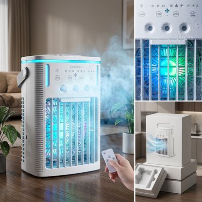 LumiAir | Ventilateur Brumisateur Rafraîchisseur d'Air USB 1000 ml avec Lumière d'Ambiance