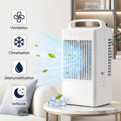 IceBreeze | Petit Ventilateur Rafraîchisseur d'Air de Bureau USB avec Eau et Glace