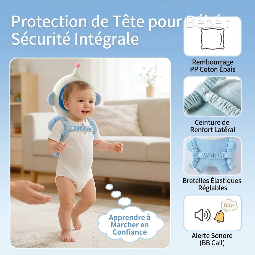 Doudou pour Bébé Protecteur | Coussin anti-chute à porter, protège-tête et dos motif astronaute