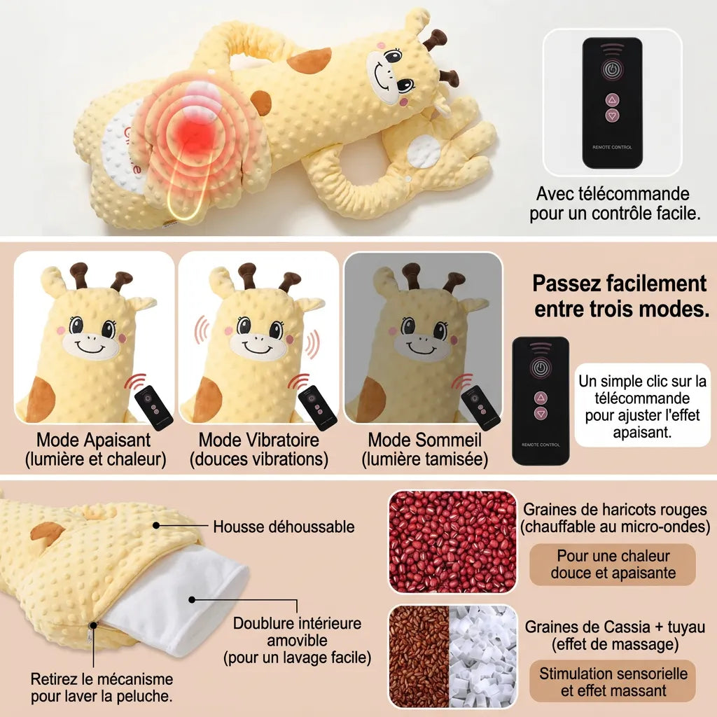 Doudou pour Bébé Câlin | Coussin de tapotement apaisant à télécommande, 3 modes réglables