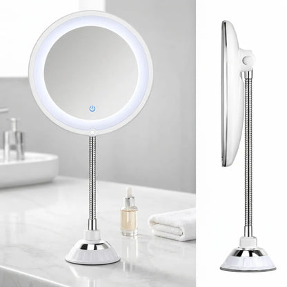Miroir Grossissant LuminaFix | Miroir salle de bain LED 10x avec bras flexible