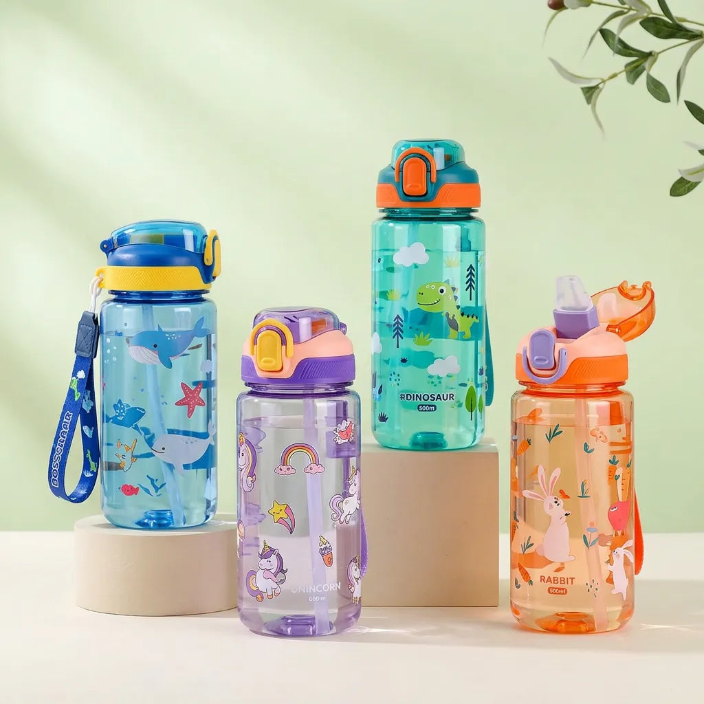 Gourde Enfant DinoSip | Gourde enfant 600ml avec paille étanche sans BPA