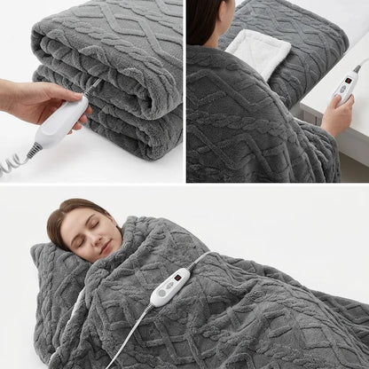 Couverture Chauffante Cocoona | Plaid chauffant en polaire 6 niveaux à contrôle LCD, 180 × 130 cm