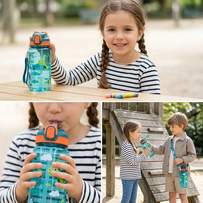 Gourde Enfant DinoSip | Gourde enfant 600ml avec paille étanche sans BPA