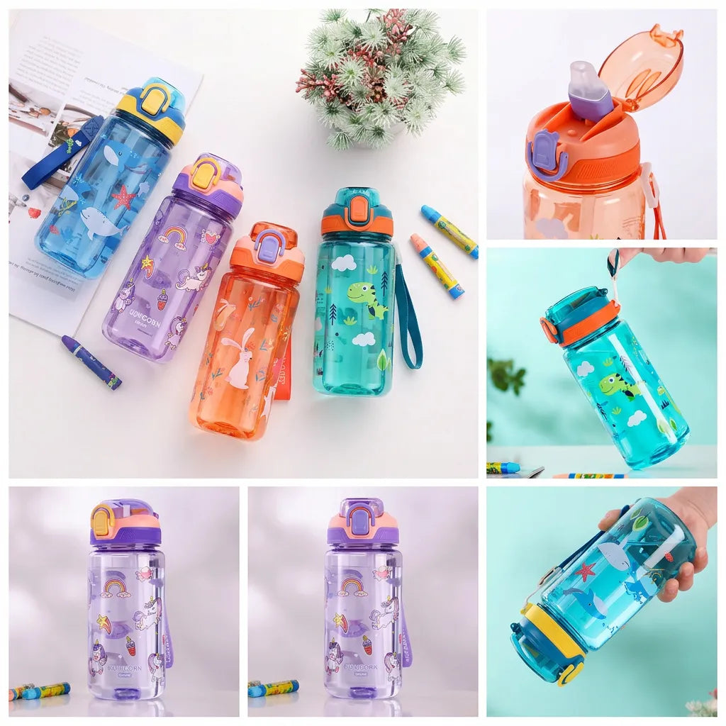 Gourde Enfant DinoSip | Gourde enfant 600ml avec paille étanche sans BPA