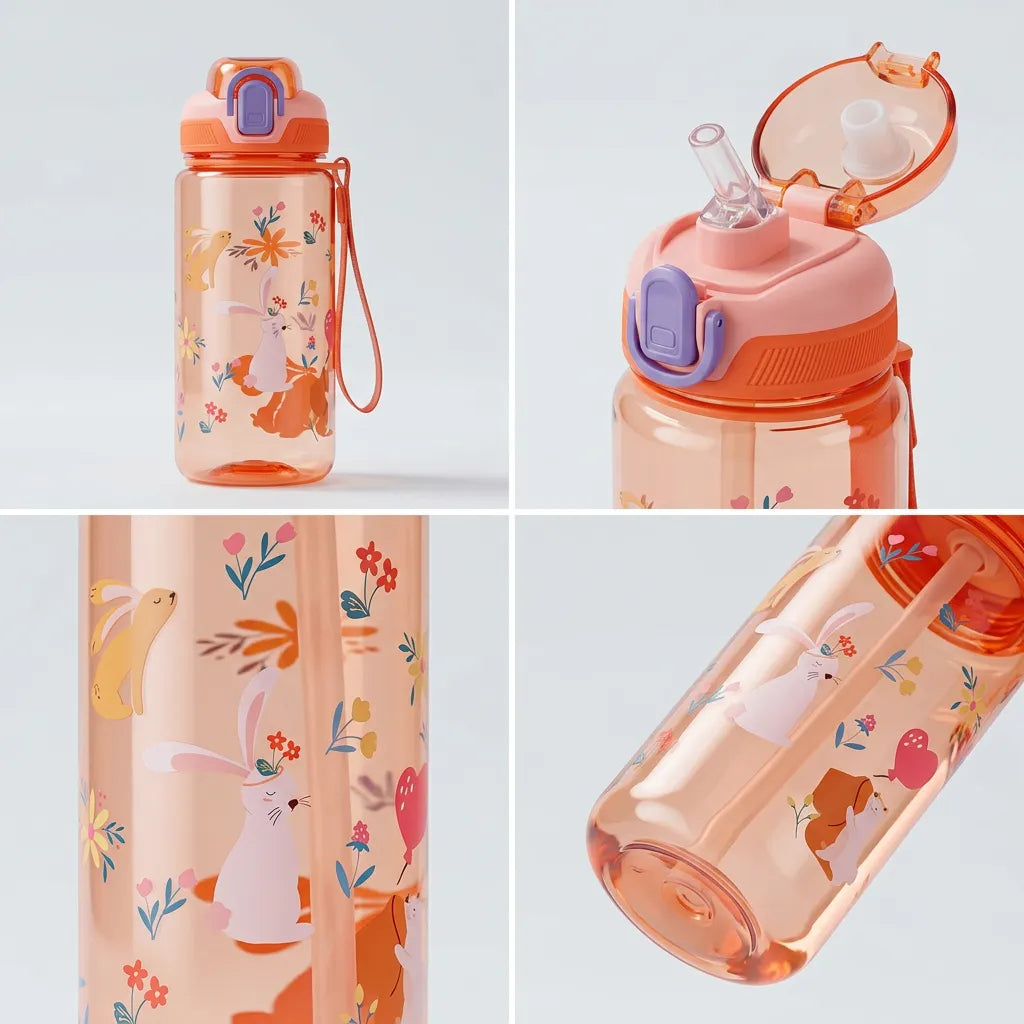 Gourde Enfant DinoSip | Gourde enfant 600ml avec paille étanche sans BPA