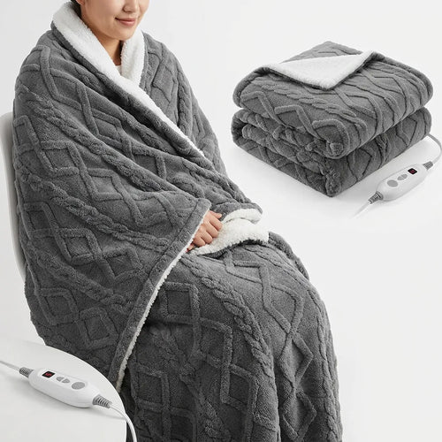 Couverture Chauffante Cocoona | Plaid chauffant en polaire 6 niveaux à contrôle LCD, 180 × 130 cm