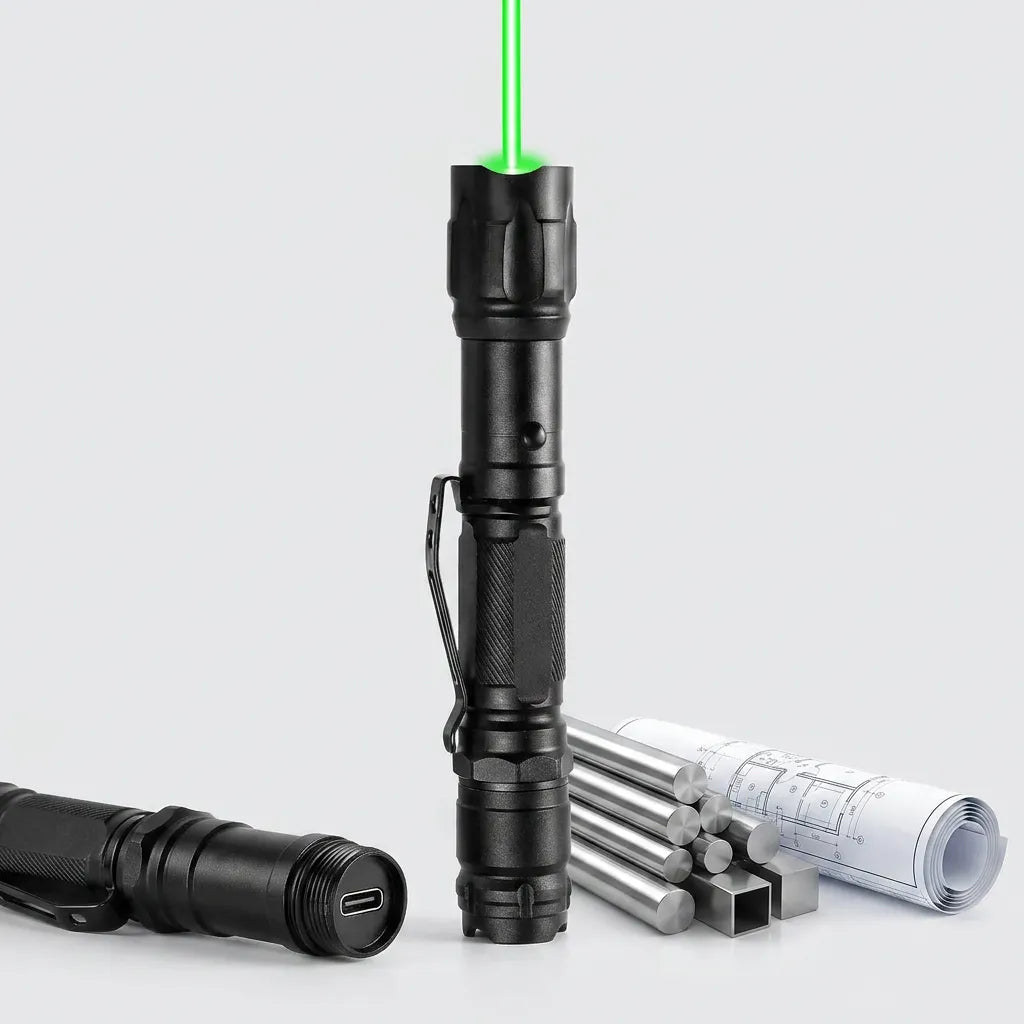 Pointeur Laser GreenBeam | Laser vert rechargeable 532 nm en aluminium