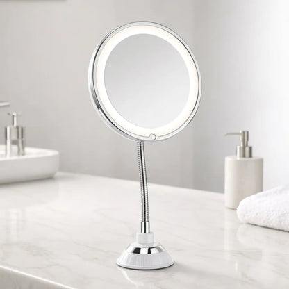 Miroir Grossissant LuminaFix | Miroir salle de bain LED 10x avec bras flexible