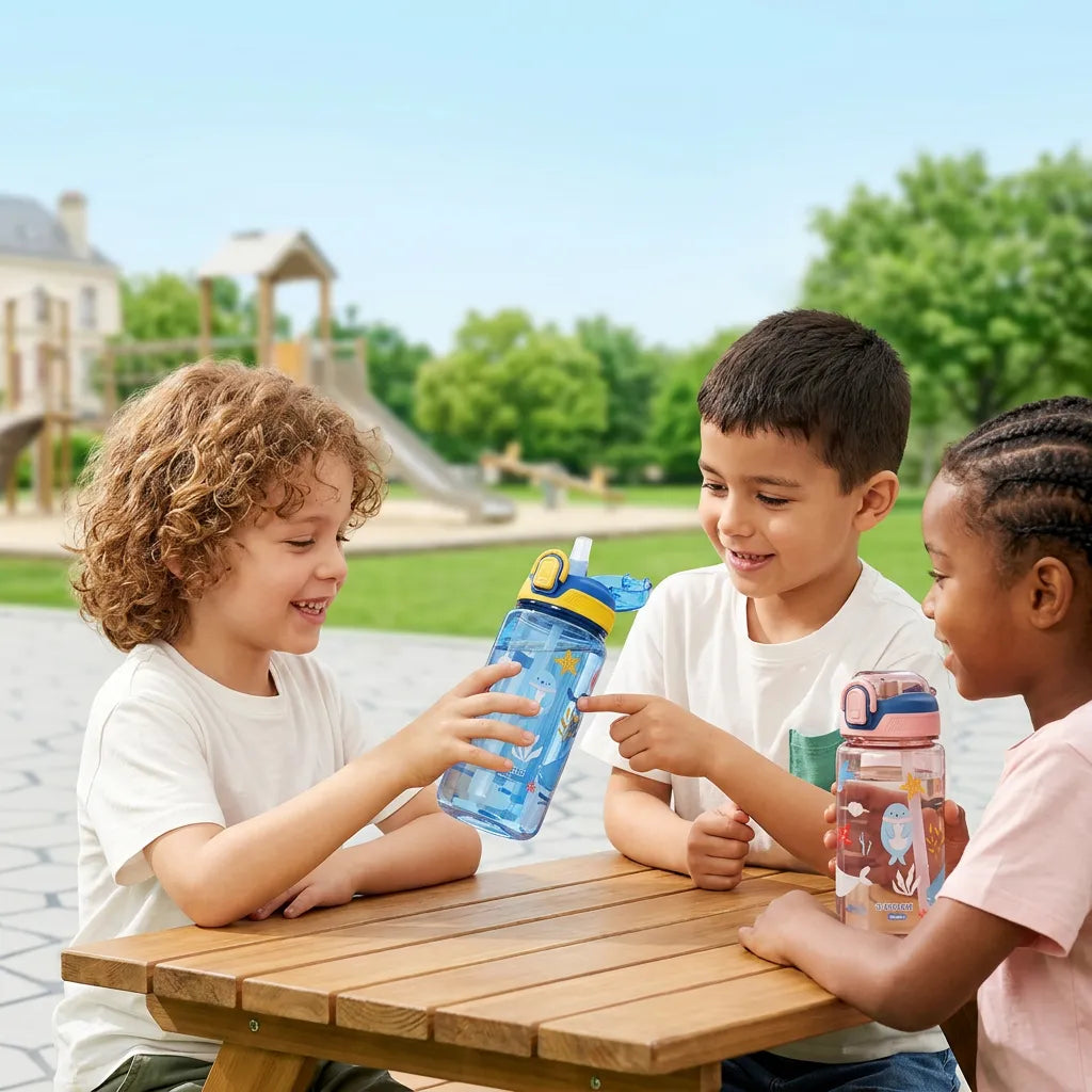 Gourde Enfant DinoSip | Gourde enfant 600ml avec paille étanche sans BPA