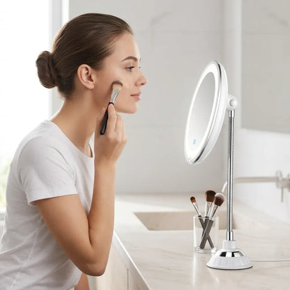 Miroir Grossissant LuminaFix | Miroir salle de bain LED 10x avec bras flexible