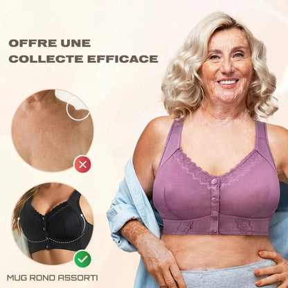ConfortDoux — Soutien-gorge sans armatures fermeture frontale coton