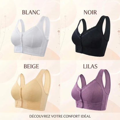 ConfortDoux — Soutien-gorge sans armatures fermeture frontale coton