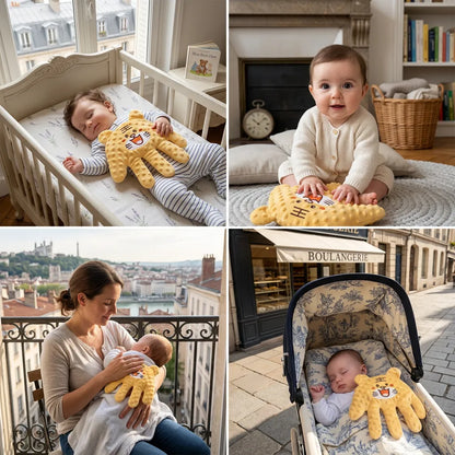 Doudou pour Bébé Paume Douce | Coussin de tapotement apaisant à vitesse et intensité réglables
