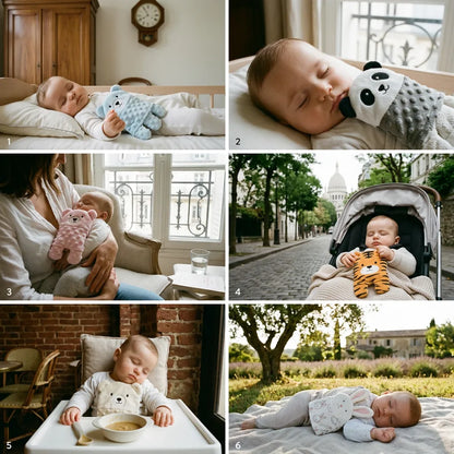 Doudou pour Bébé Paume Douce | Coussin de tapotement apaisant à vitesse et intensité réglables